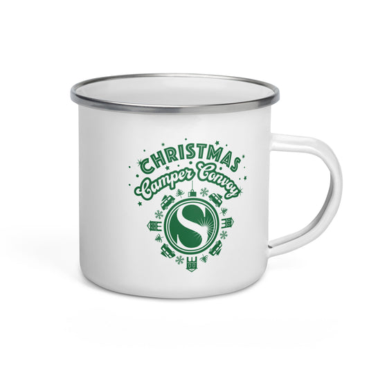 Christmas Camper Convoy Enamel Mug