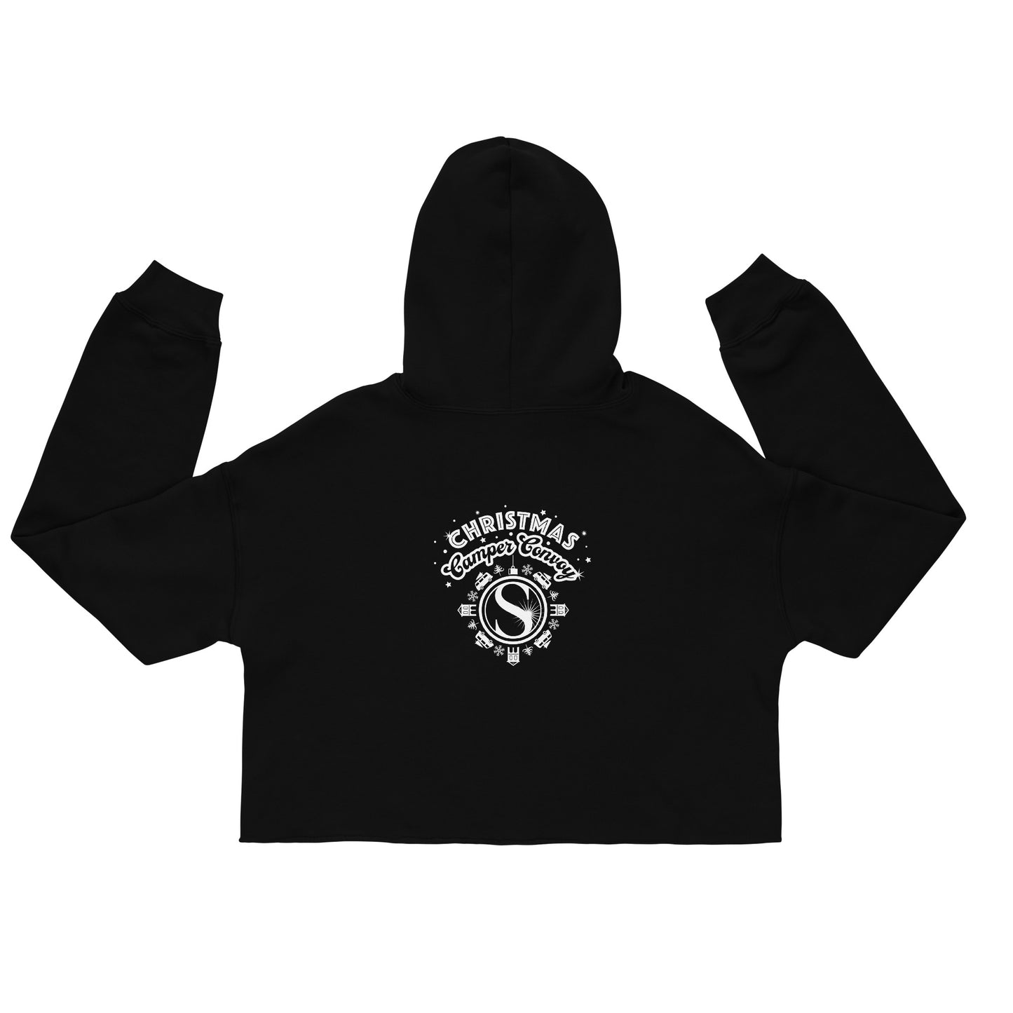 Christmas Camper Convoy Crop Hoodie