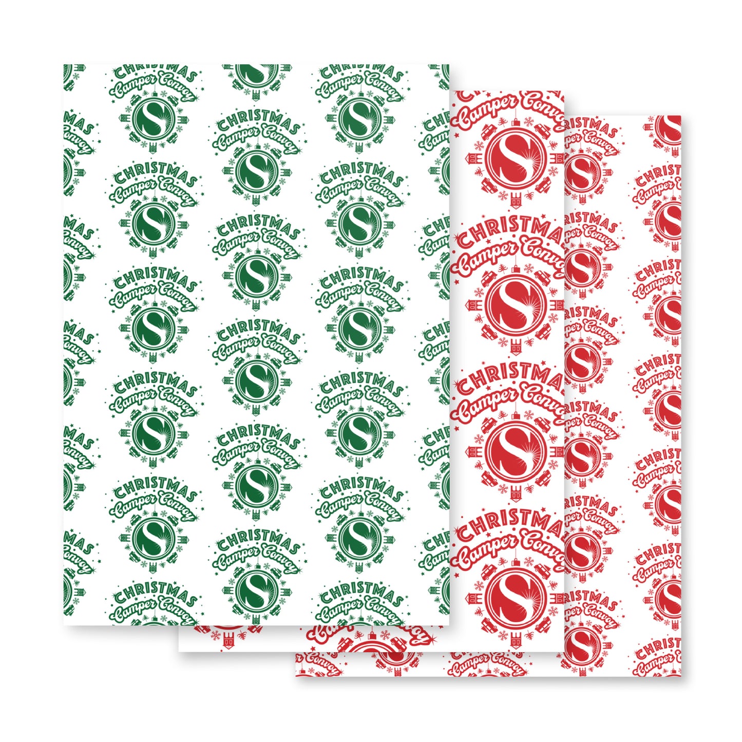 Christmas Camper Convoy wrapping paper