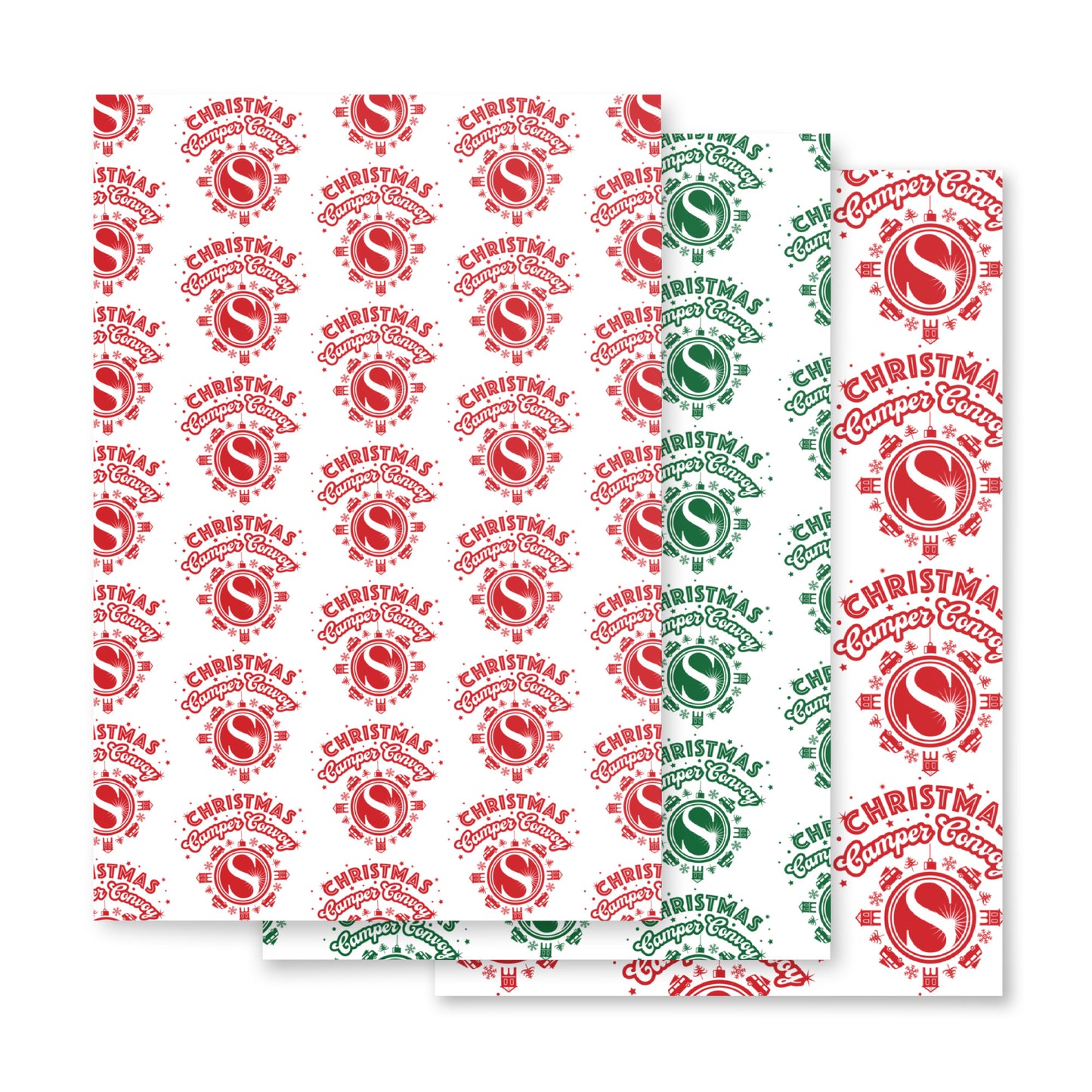 Christmas Camper Convoy wrapping paper