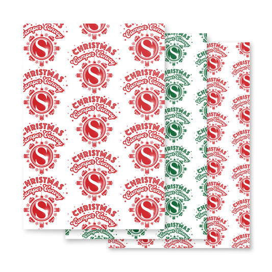 Christmas Camper Convoy wrapping paper